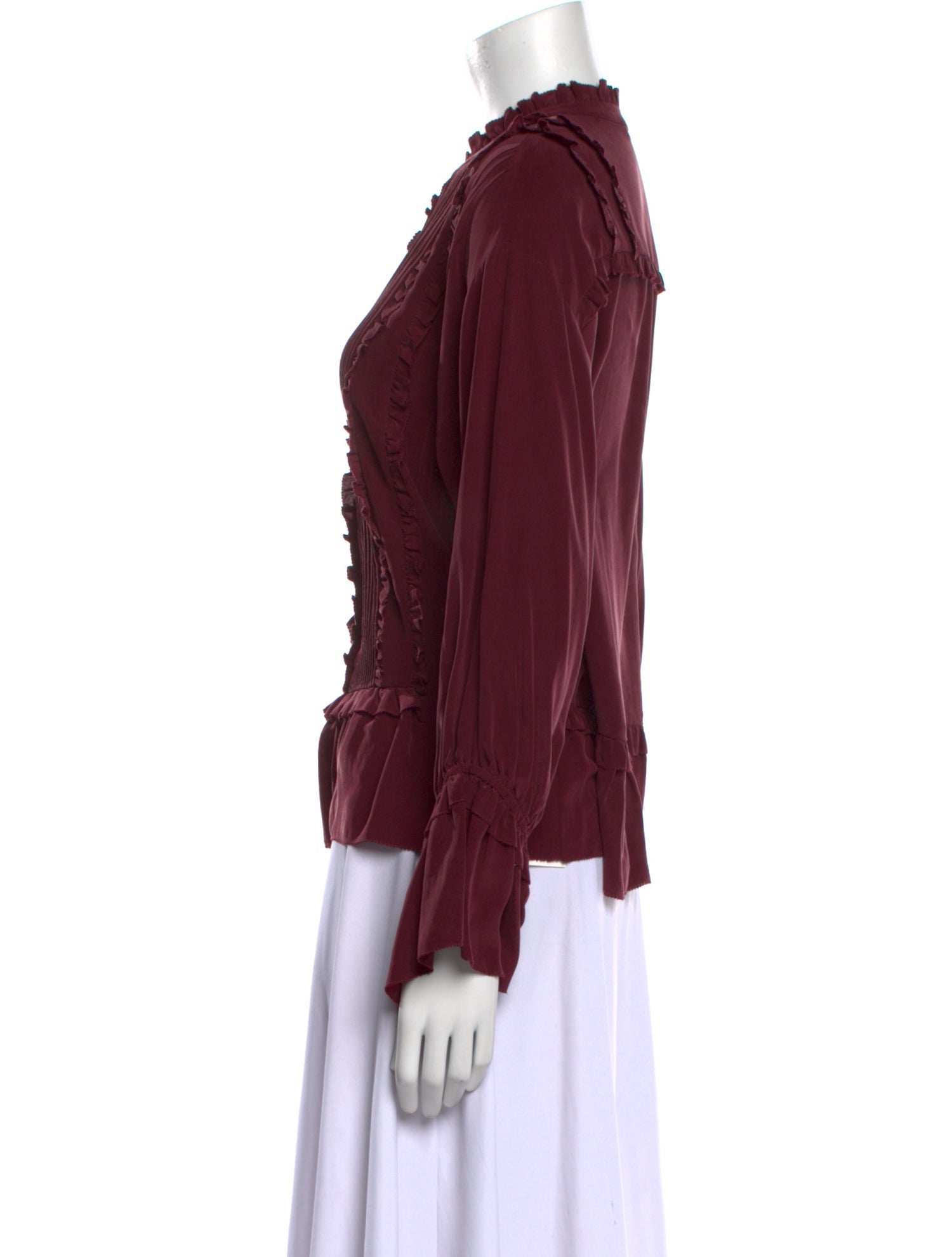 Ulla Johnson Silk Mock Neck Blouse