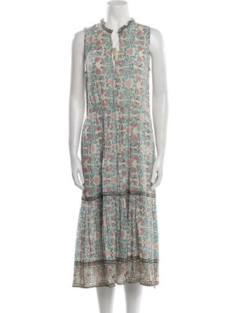 Ulla Johnson Floral Print Midi Length Dress