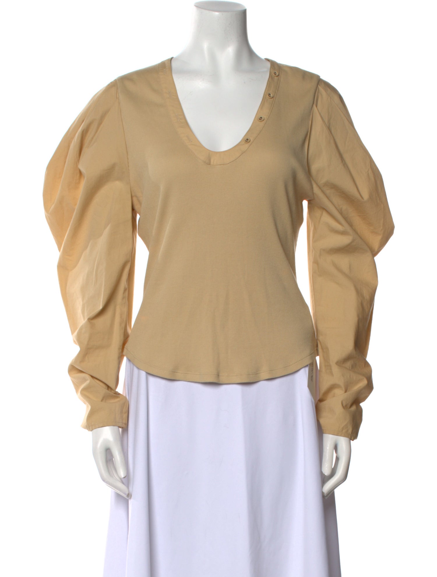 Ulla Johnson Scoop Neck Long Sleeve Blouse