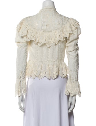 Ulla Johnson Lace Pattern Mock Neck Blouse