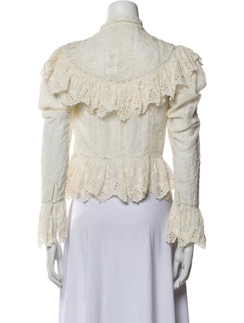 Ulla Johnson Lace Pattern Mock Neck Blouse