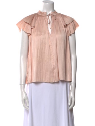 Ulla Johnson Tie Neck Short Sleeve Blouse