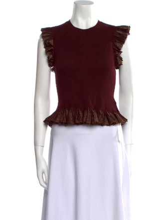 Ulla Johnson Crew Neck Sleeveless Crop Top