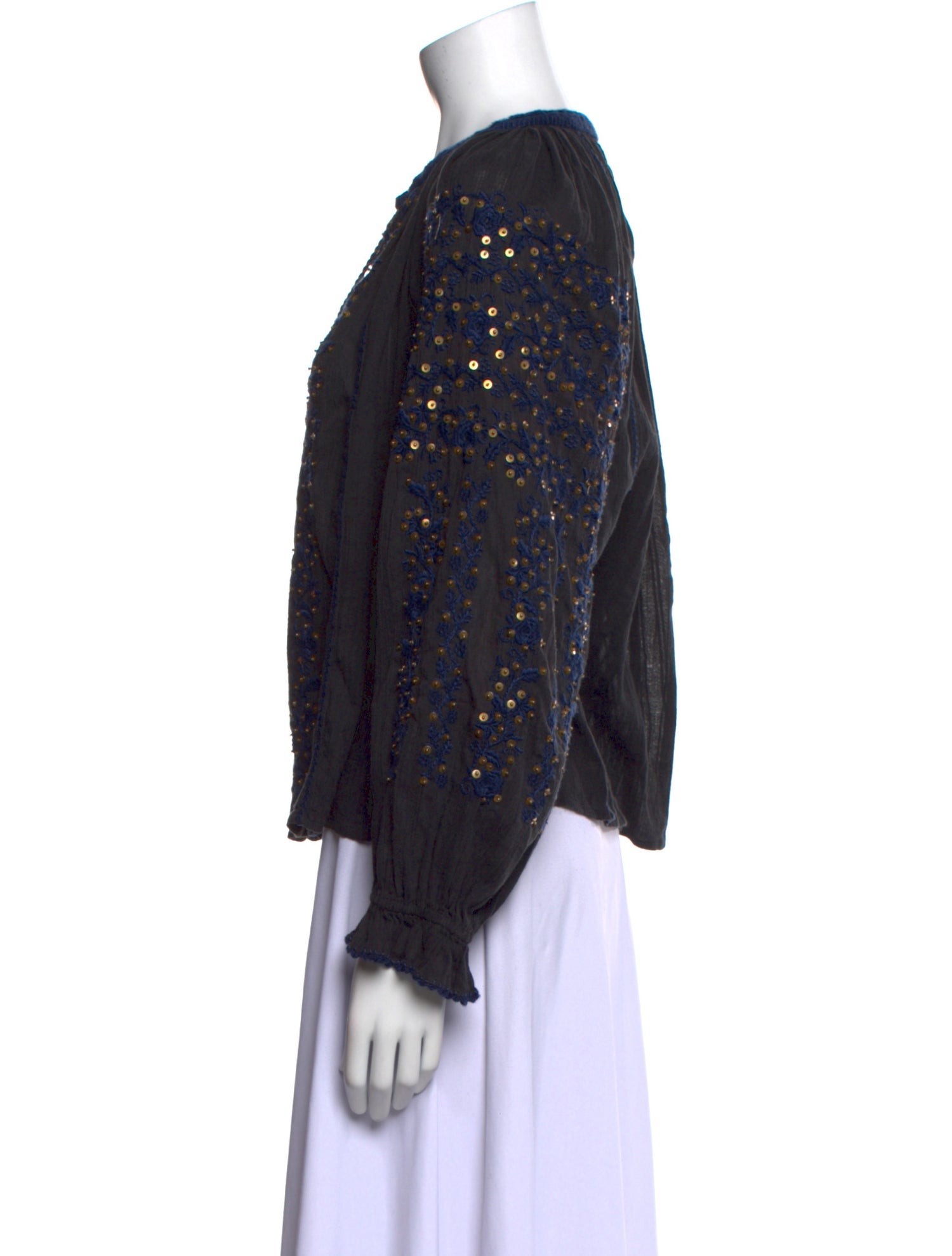 Ulla Johnson V-Neck Long Sleeve Blouse