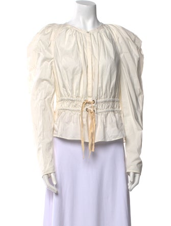 Ulla Johnson Crew Neck Long Sleeve Top