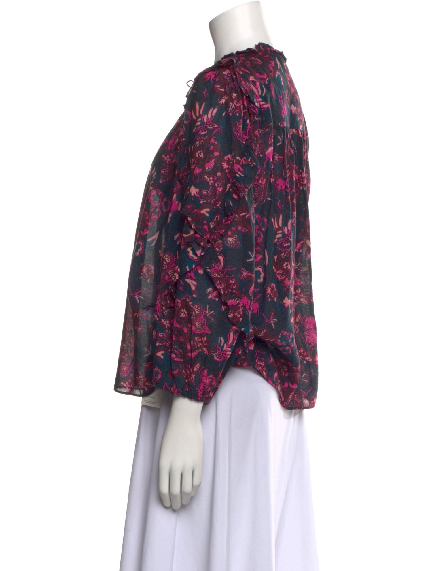 Ulla Johnson Floral Print V-Neck Blouse