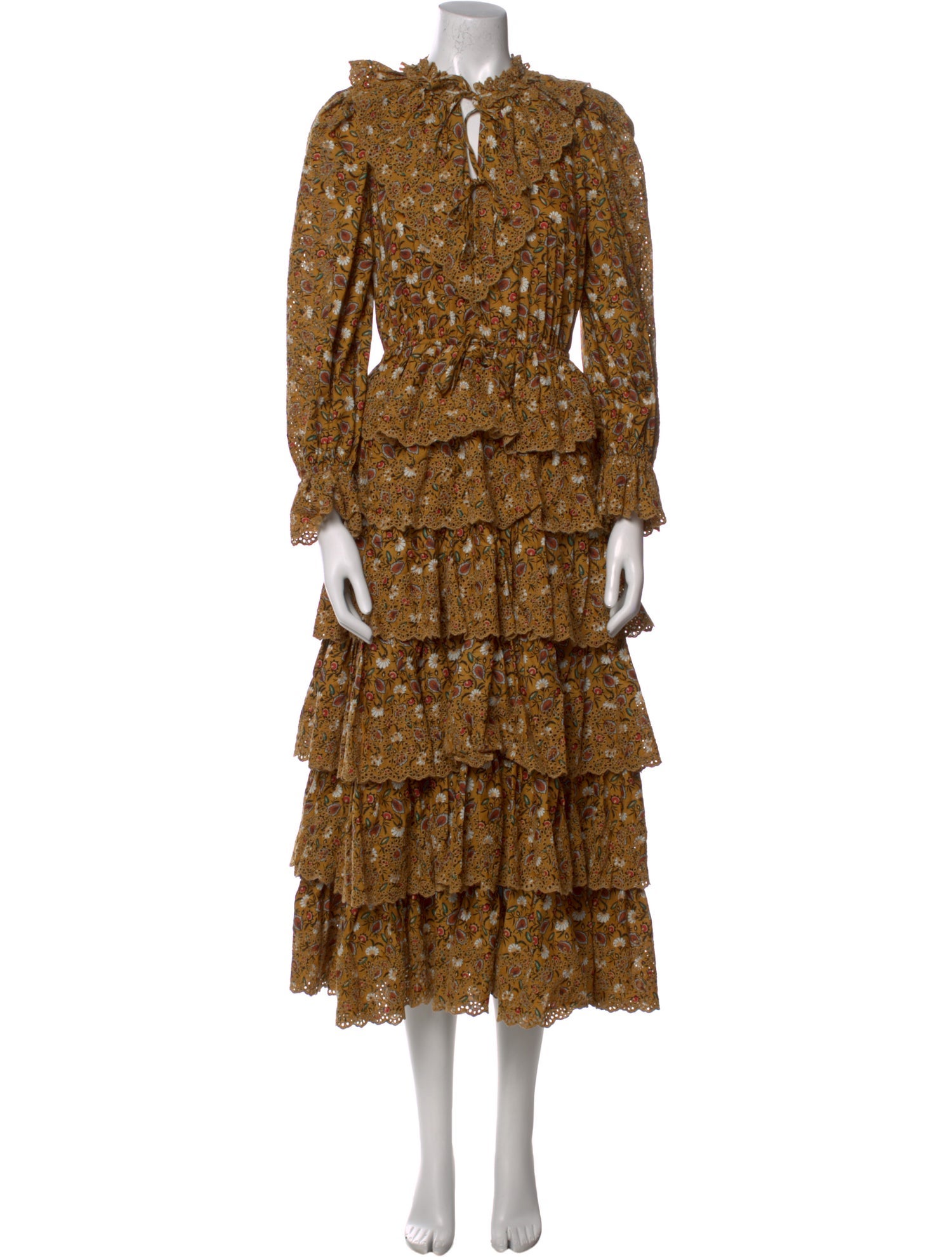 Ulla Johnson Floral Print Midi Length Dress