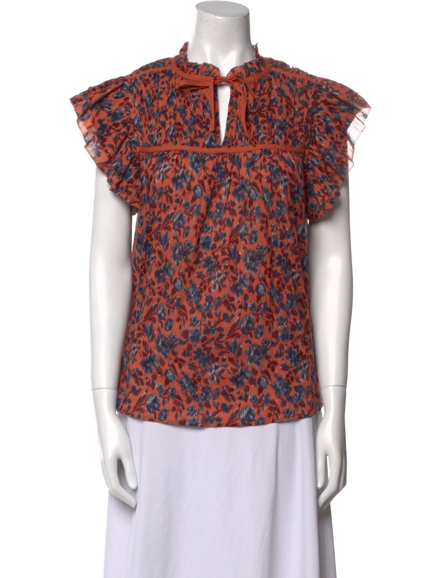 Ulla Johnson Floral Print Tie Neck Blouse