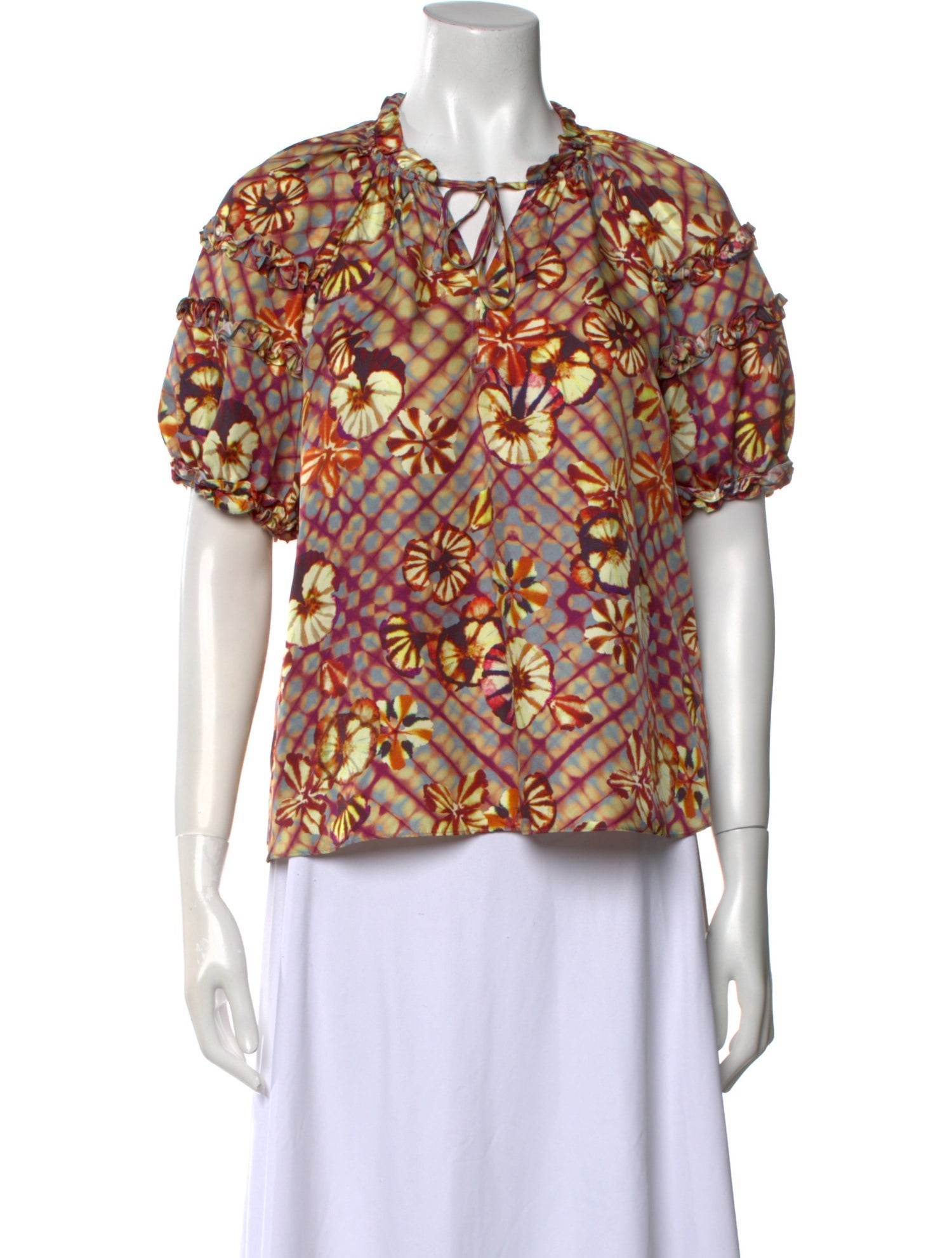 Ulla Johnson Silk Floral Print Blouse
