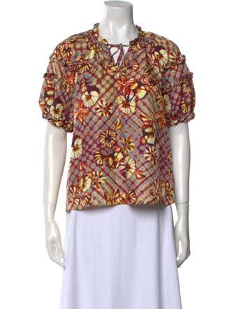 Ulla Johnson Silk Floral Print Blouse