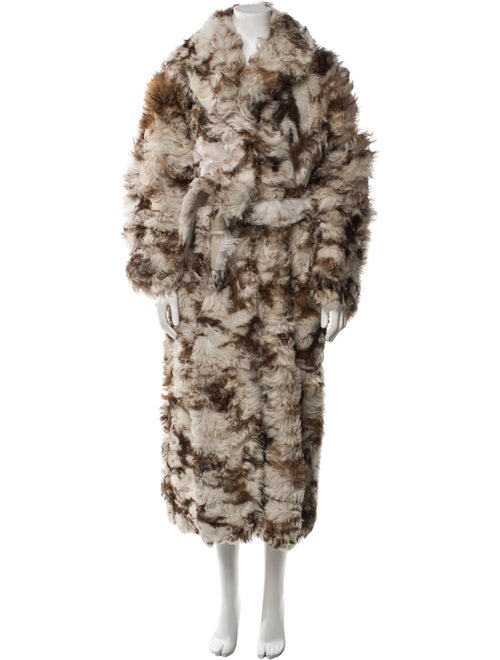 Ulla Johnson Shearling Printed Fur Coat