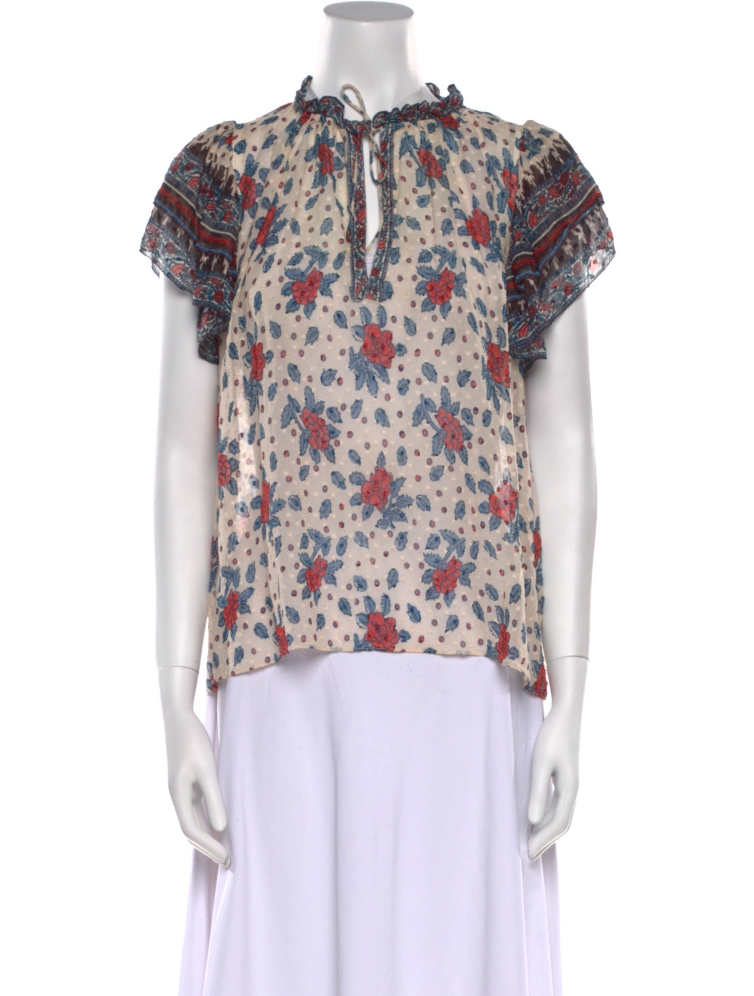 Ulla Johnson Silk Floral Print Blouse