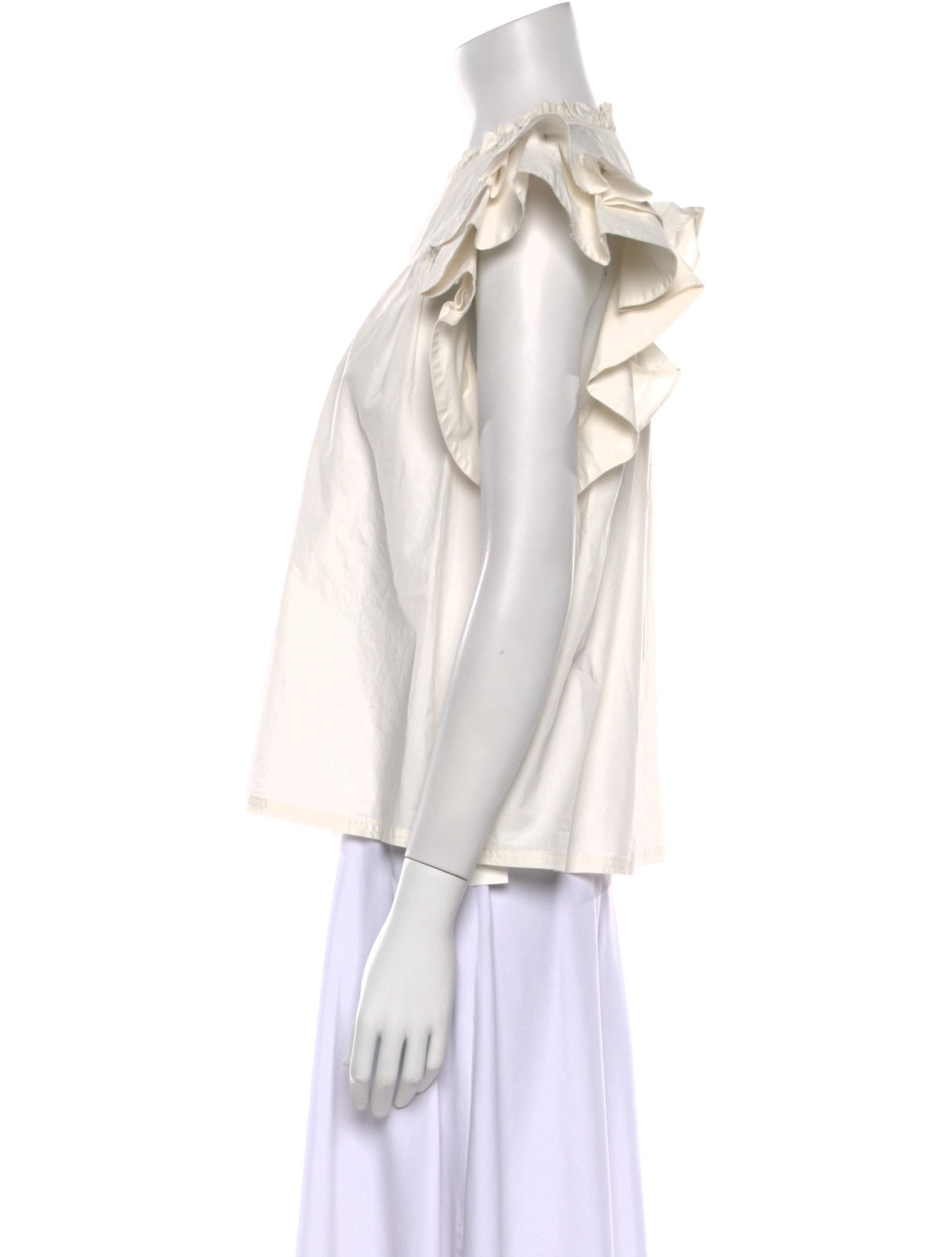 Ulla Johnson V-Neck Short Sleeve Blouse