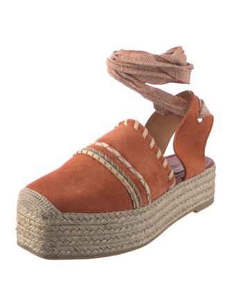 Ulla Johnson Suede Colorblock Pattern Slingback Flats