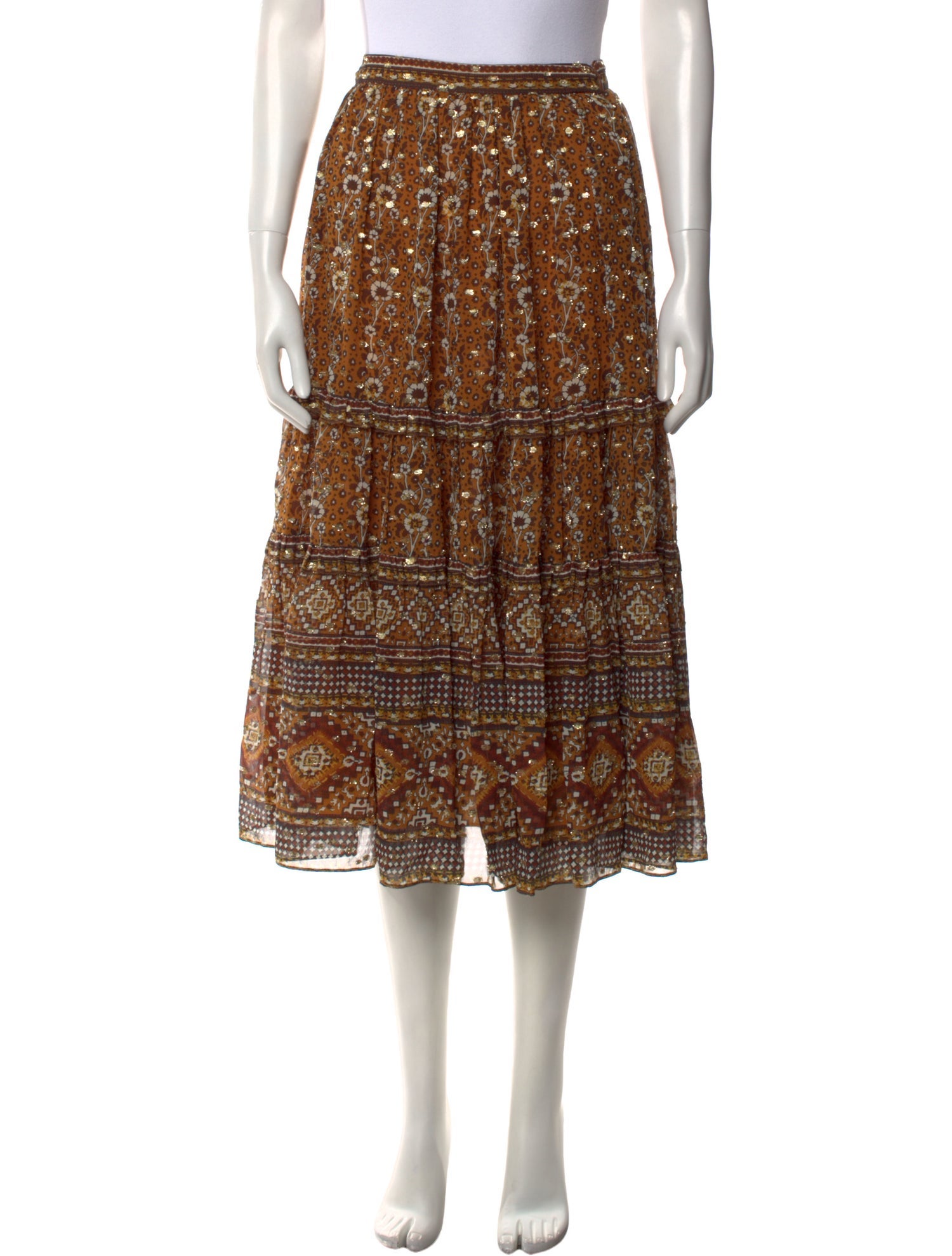 Ulla Johnson Silk Midi Length Skirt