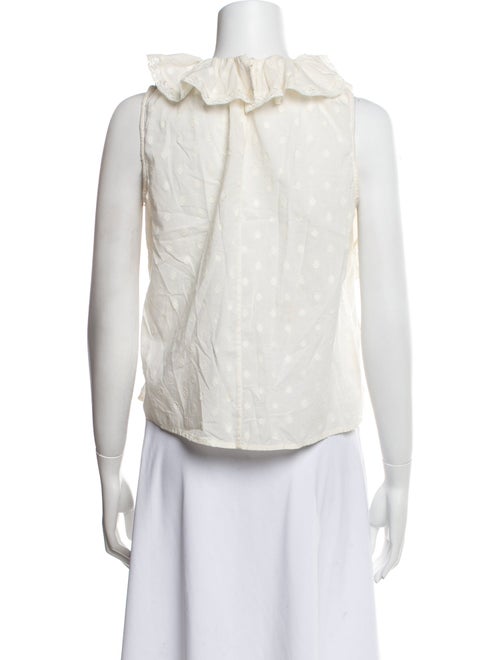 Ulla Johnson Polka Dot Print Mock Neck Crop Top