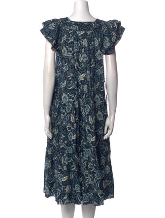 Ulla Johnson Paisley Print Midi Length Dress
