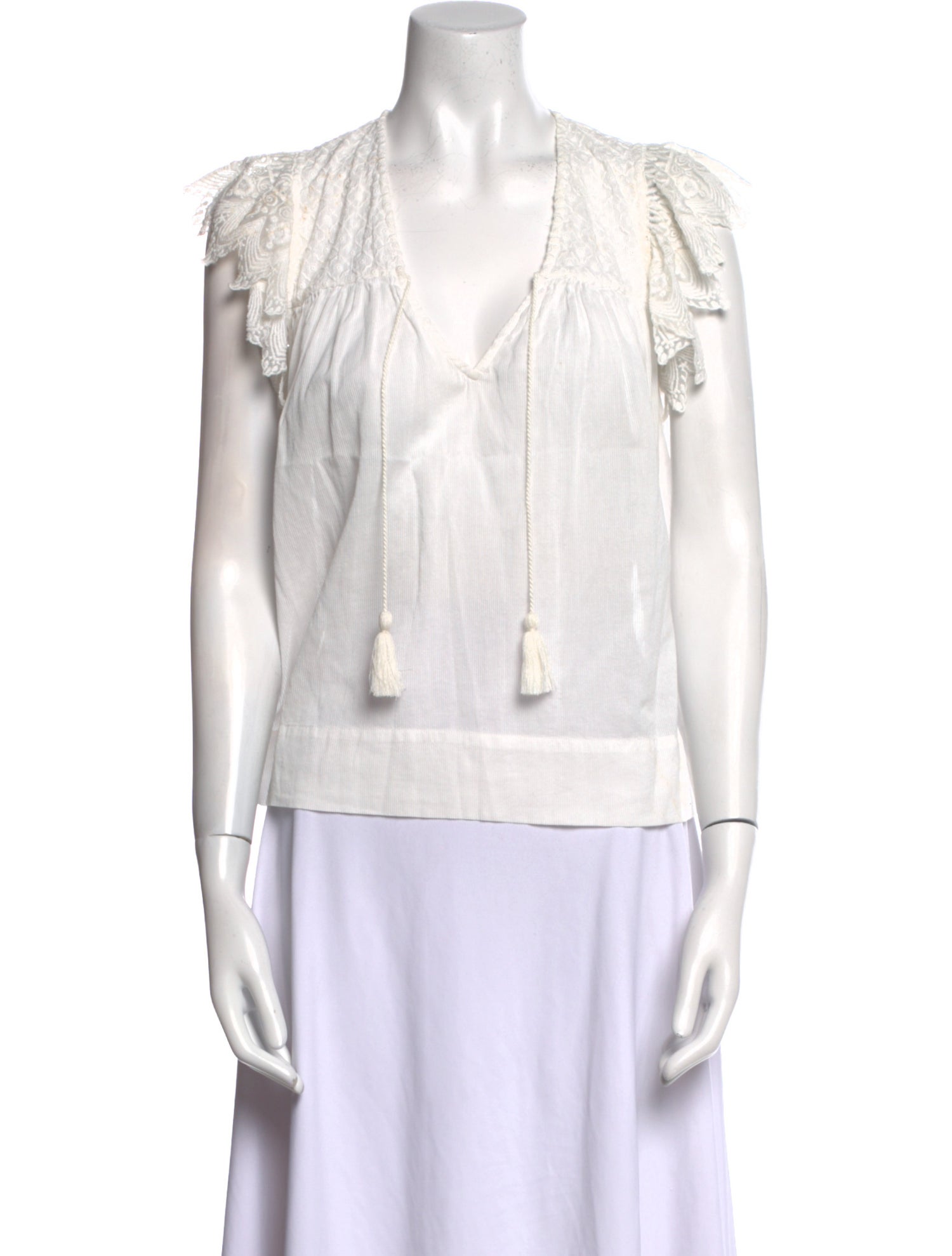 Ulla Johnson V-Neck Short Sleeve Top