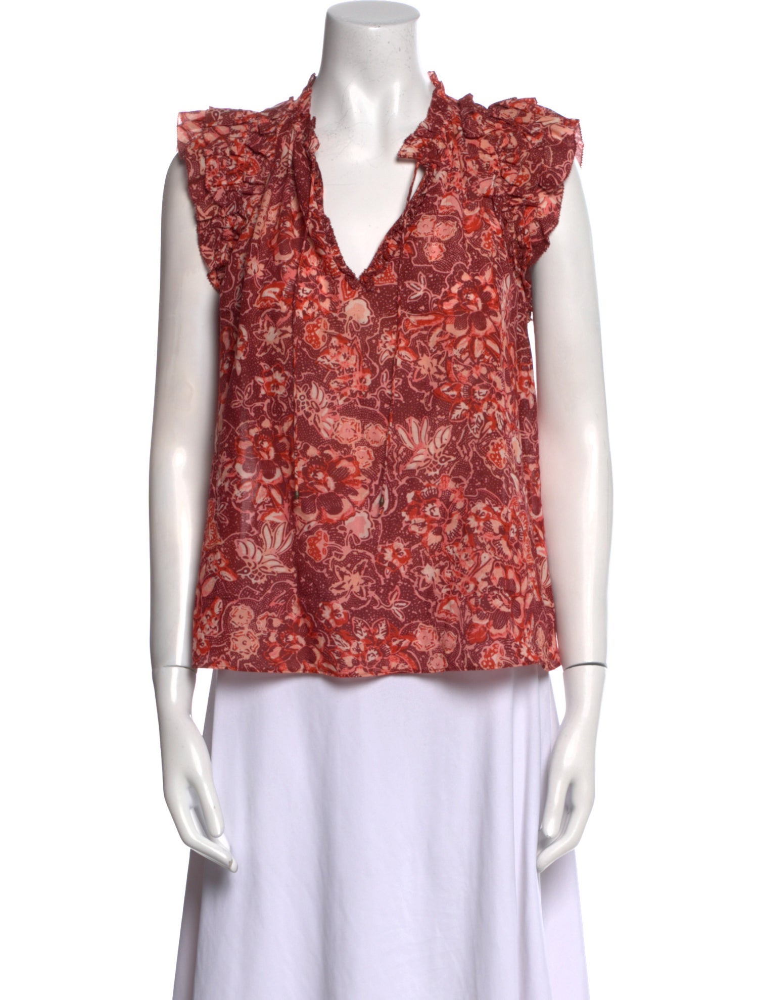 Ulla Johnson Floral Print V-Neck Blouse