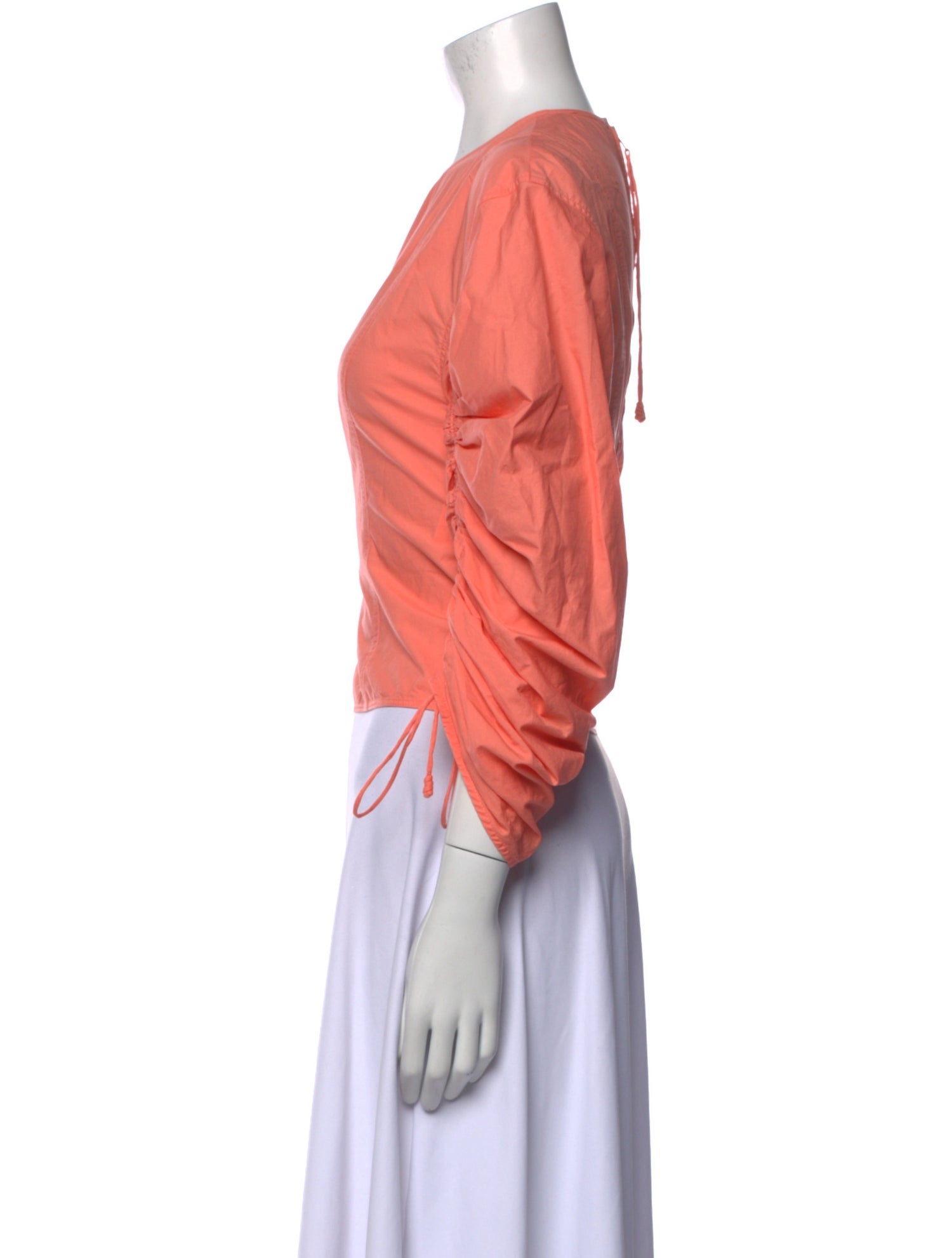 Ulla Johnson Crew Neck Three-Quarter Sleeve Crop Top