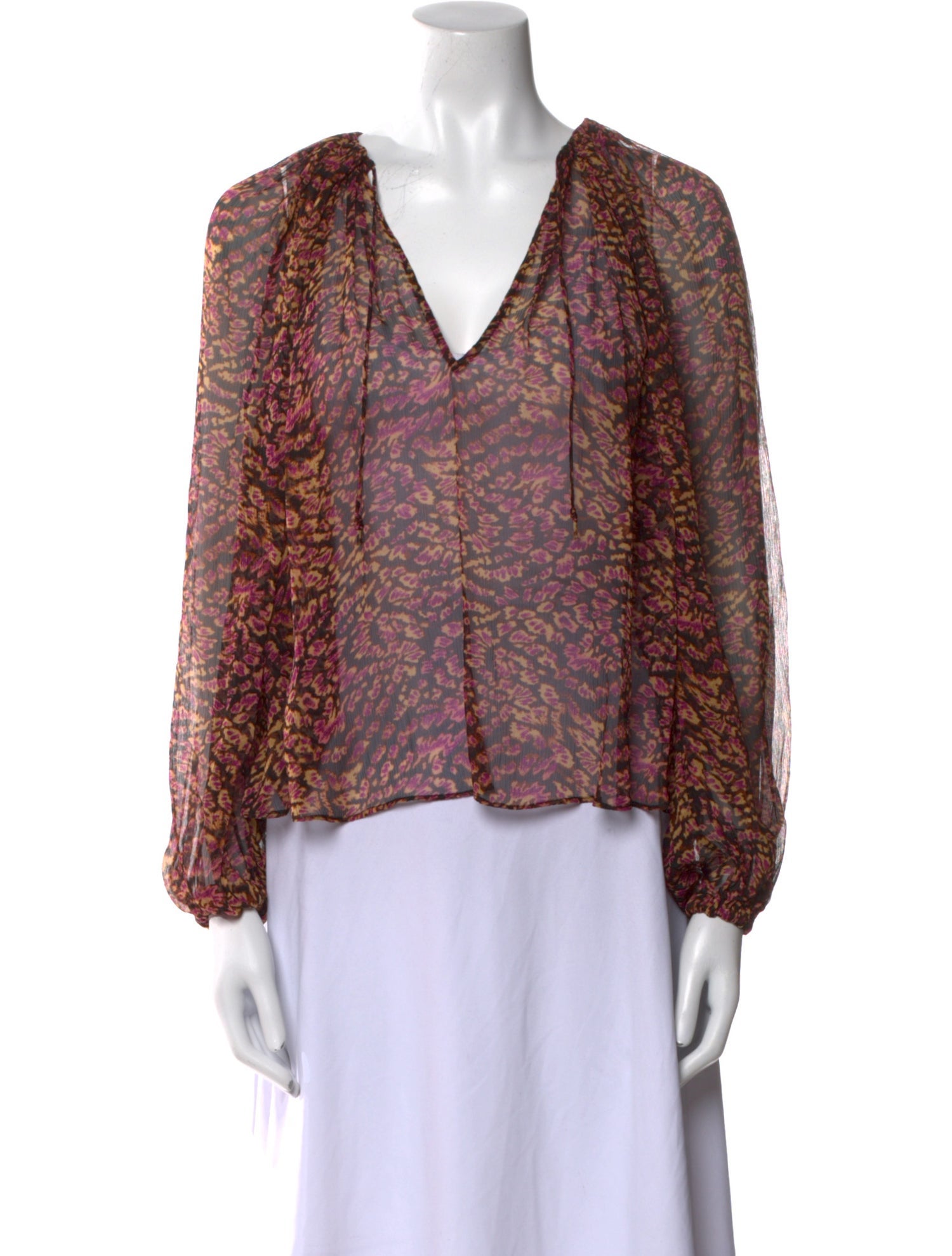 Ulla Johnson Silk Animal Print Blouse