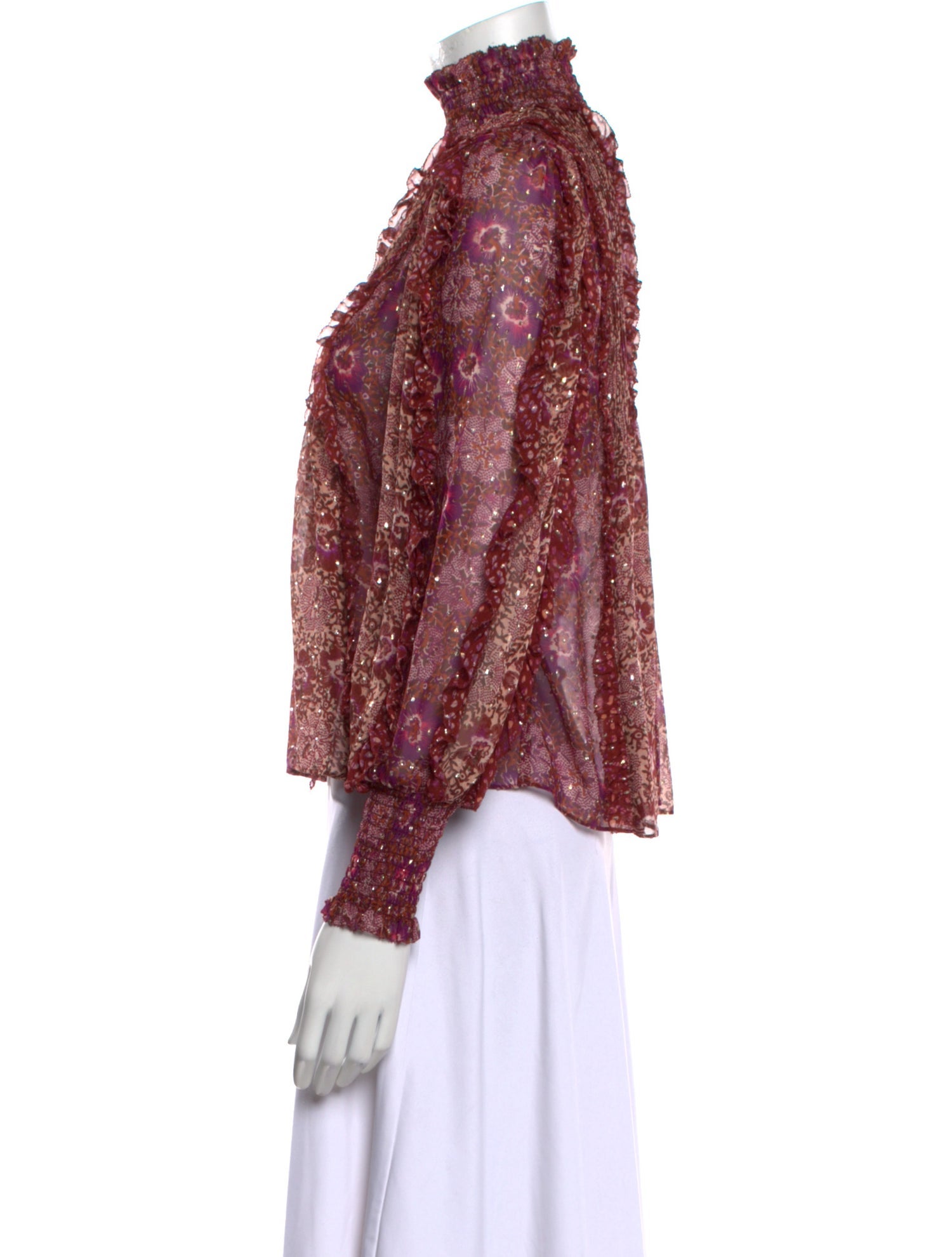 Ulla Johnson Silk Floral Print Blouse