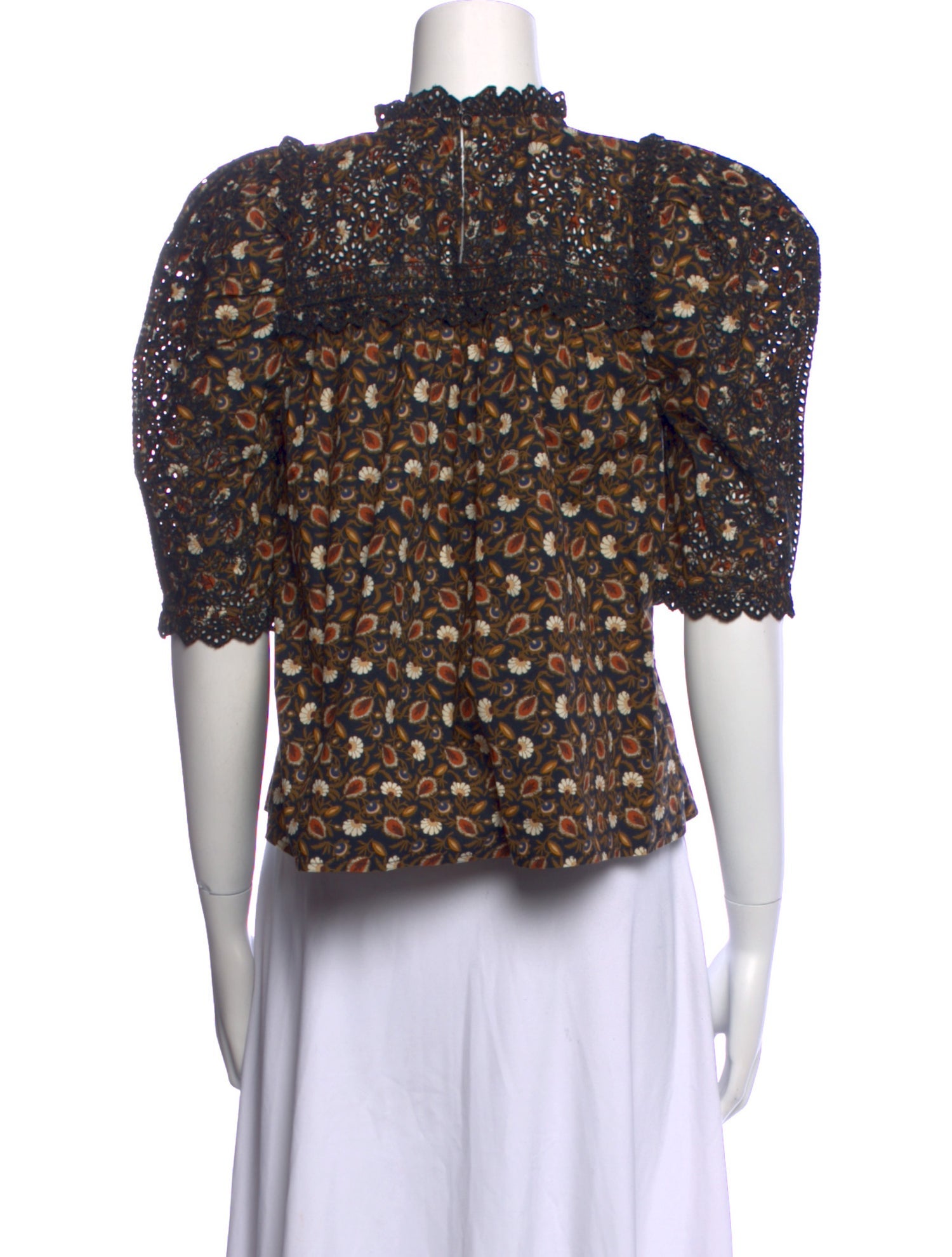 Ulla Johnson Floral Print Mock Neck Blouse