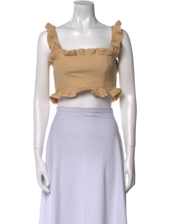 Ulla Johnson Square Neckline Sleeveless Crop Top