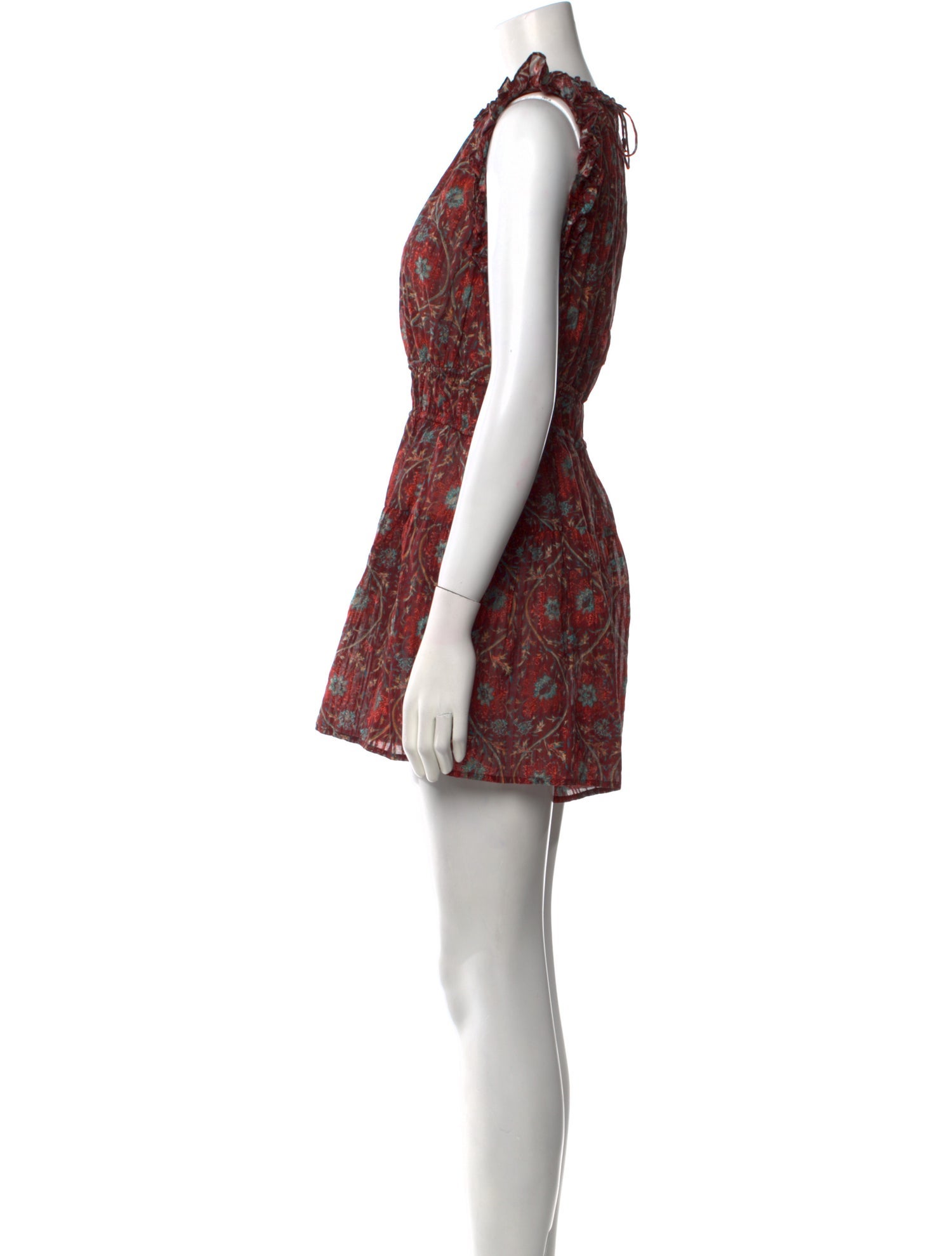 Ulla Johnson Floral Print Crew Neck Romper