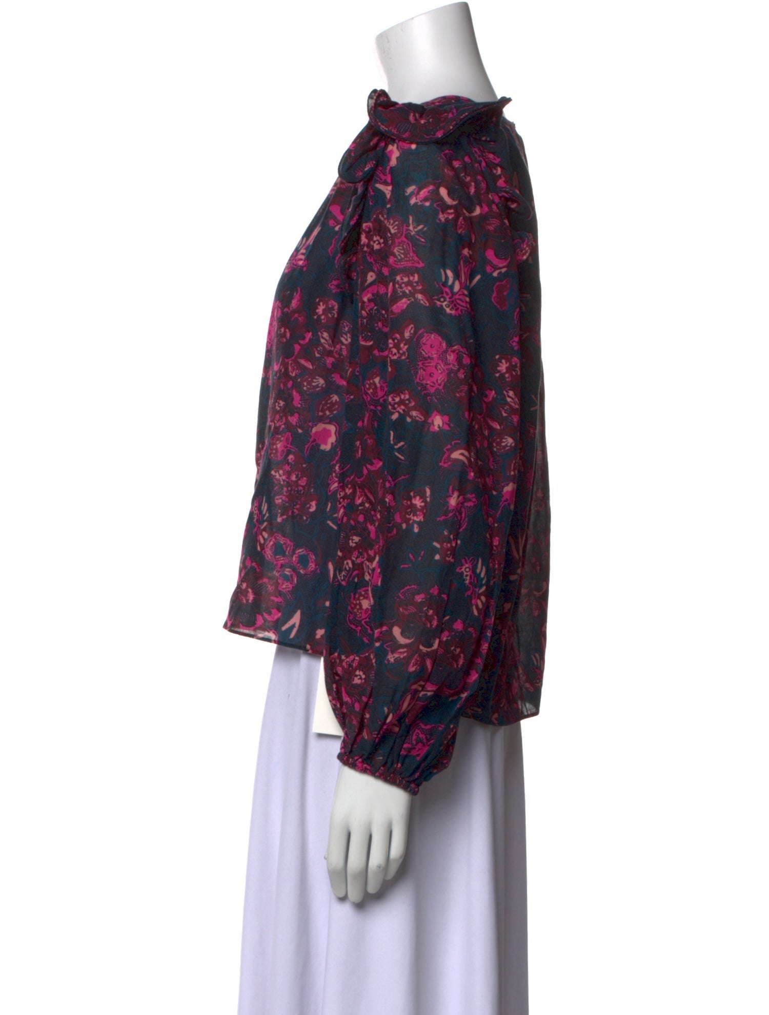 Ulla Johnson Floral Print Crew Neck Blouse