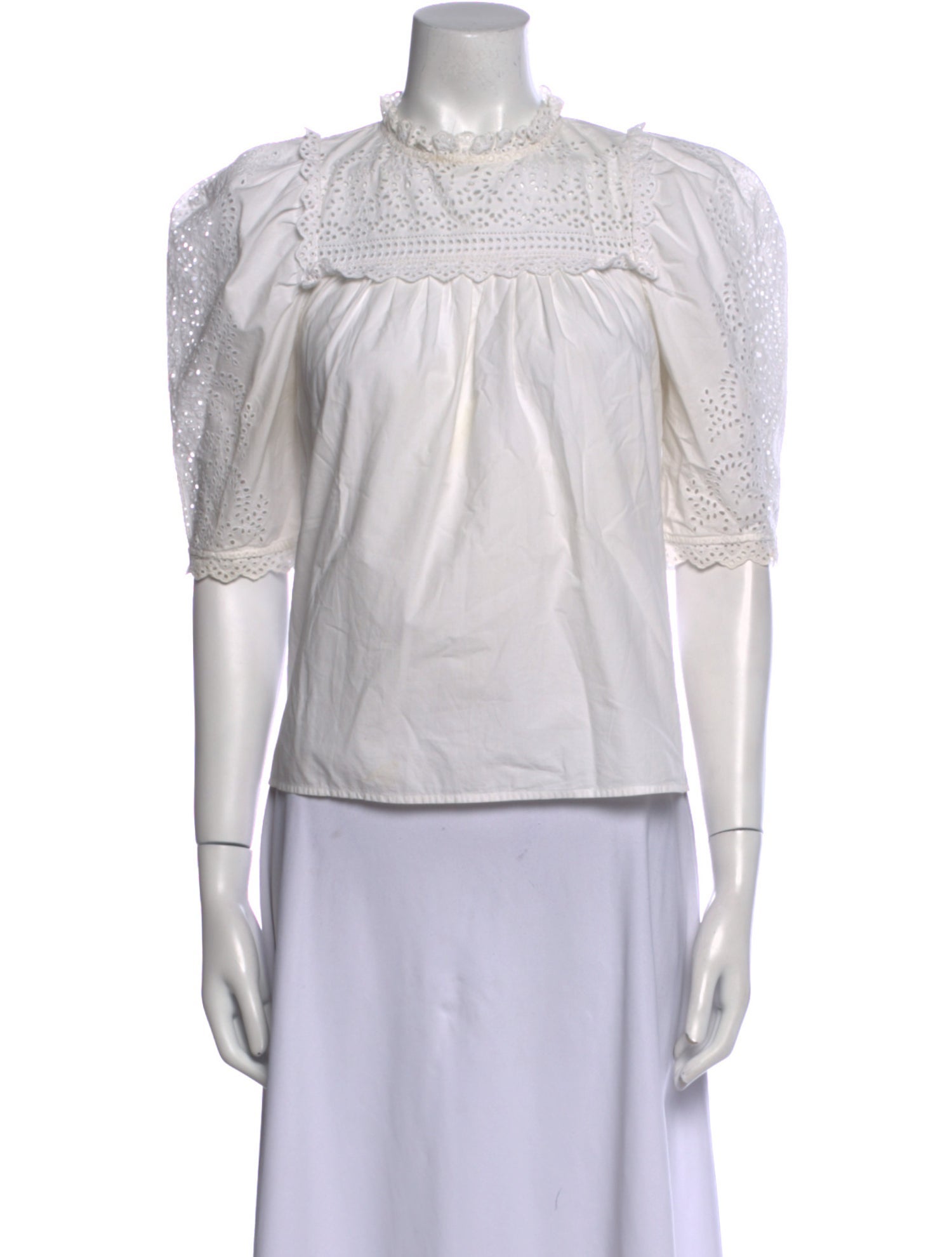 Ulla Johnson Mock Neck Short Sleeve Blouse