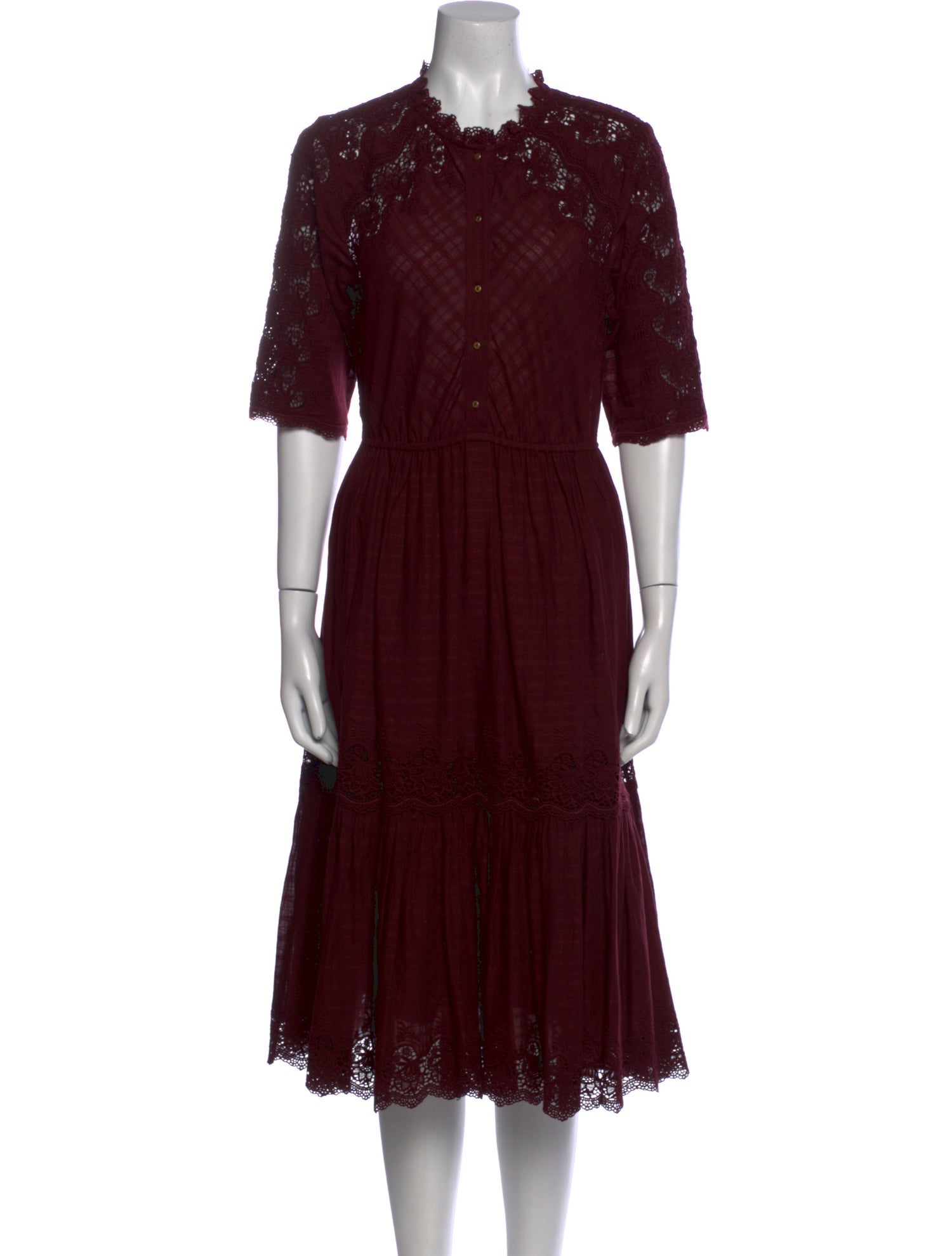 Ulla Johnson Mock Neck Midi Length Dress