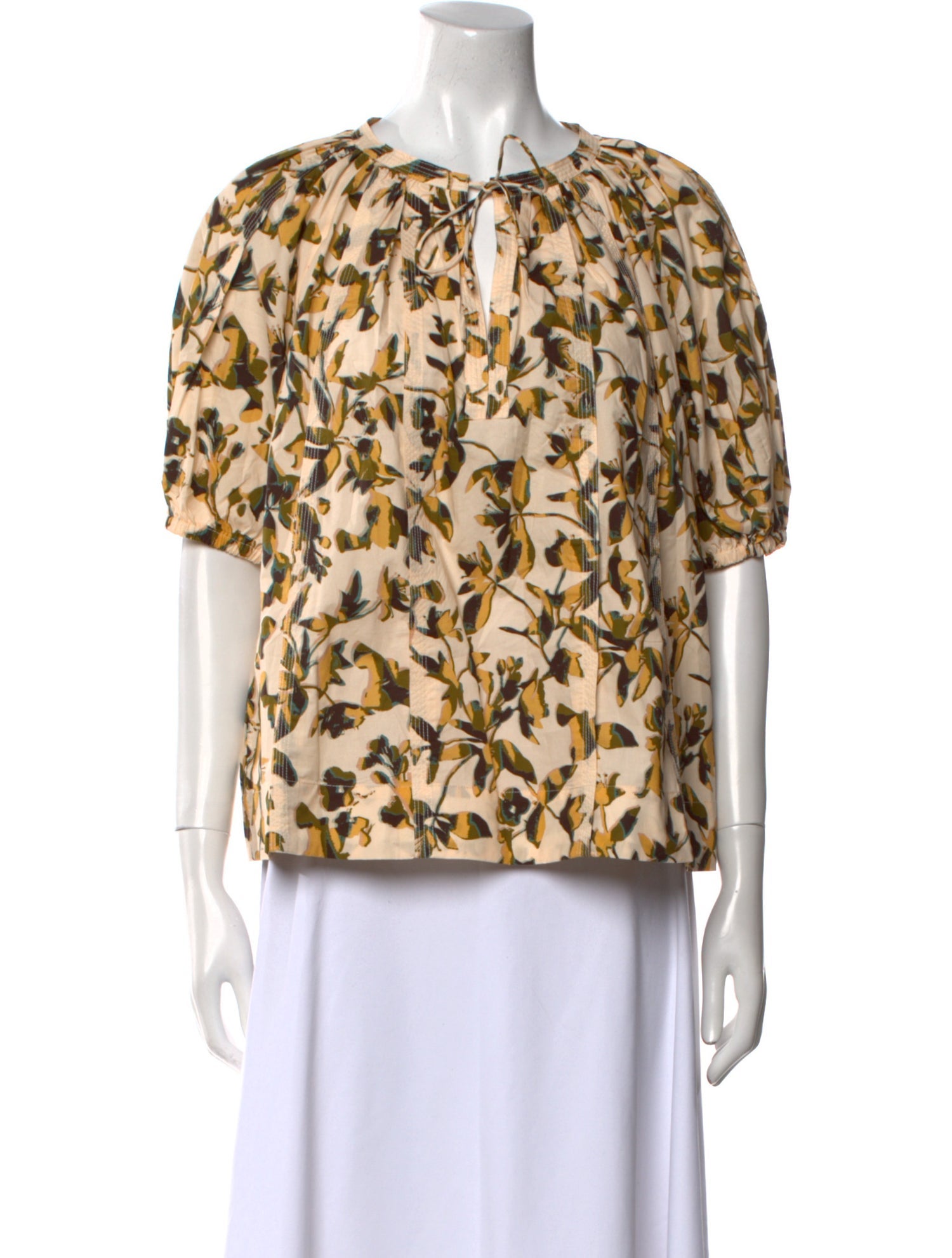 Ulla Johnson Printed Tie Neck Blouse w/ Tags