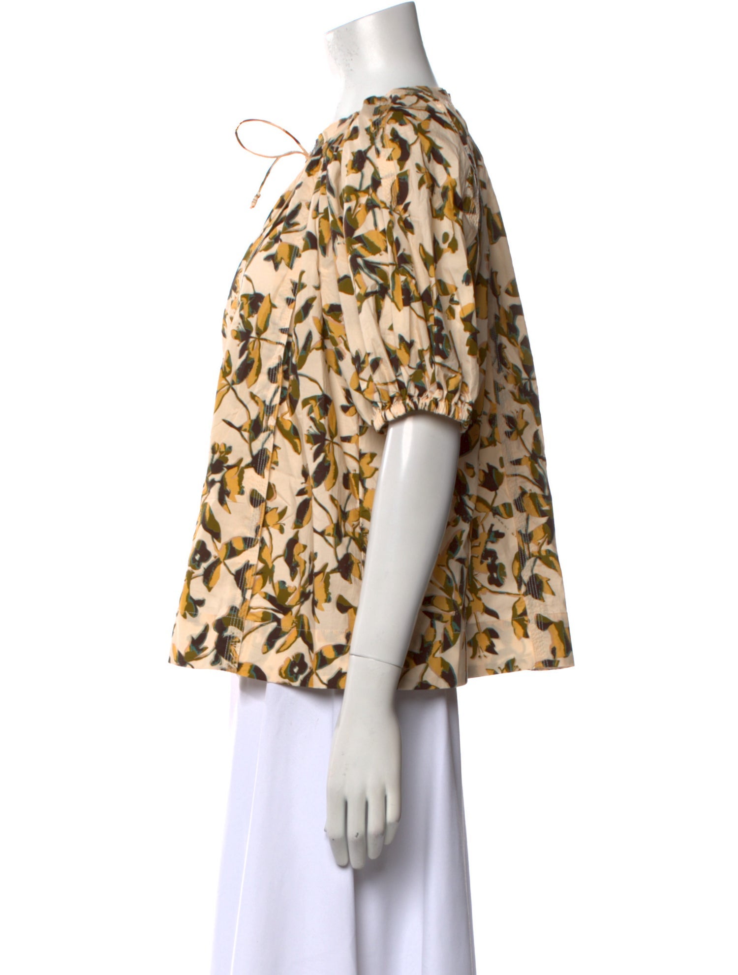 Ulla Johnson Printed Tie Neck Blouse w/ Tags