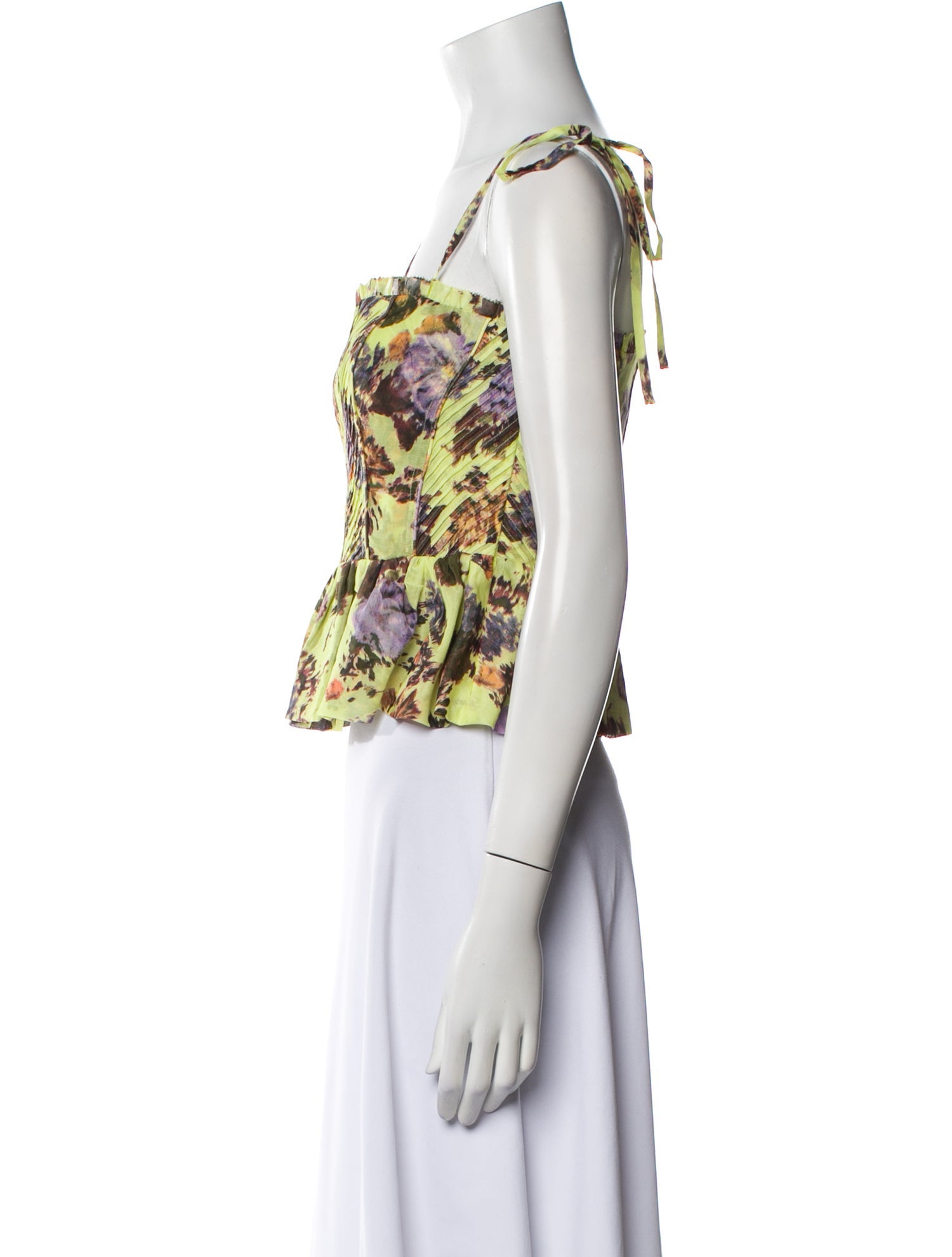 Ulla Johnson Silk Floral Print Crop Top