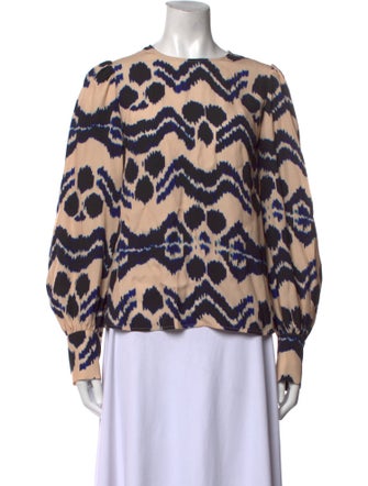 Ulla Johnson Printed Scoop Neck Blouse