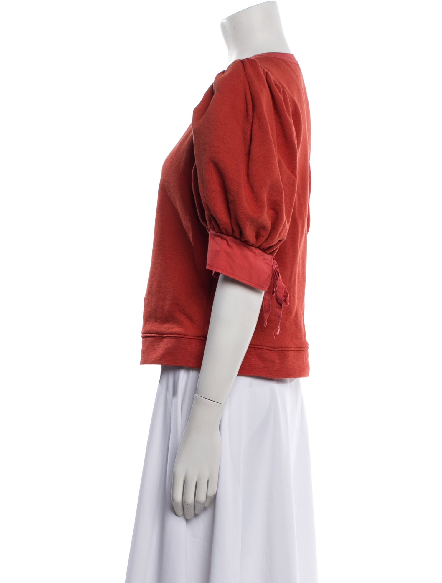 Ulla Johnson V-Neck Short Sleeve Crop Top