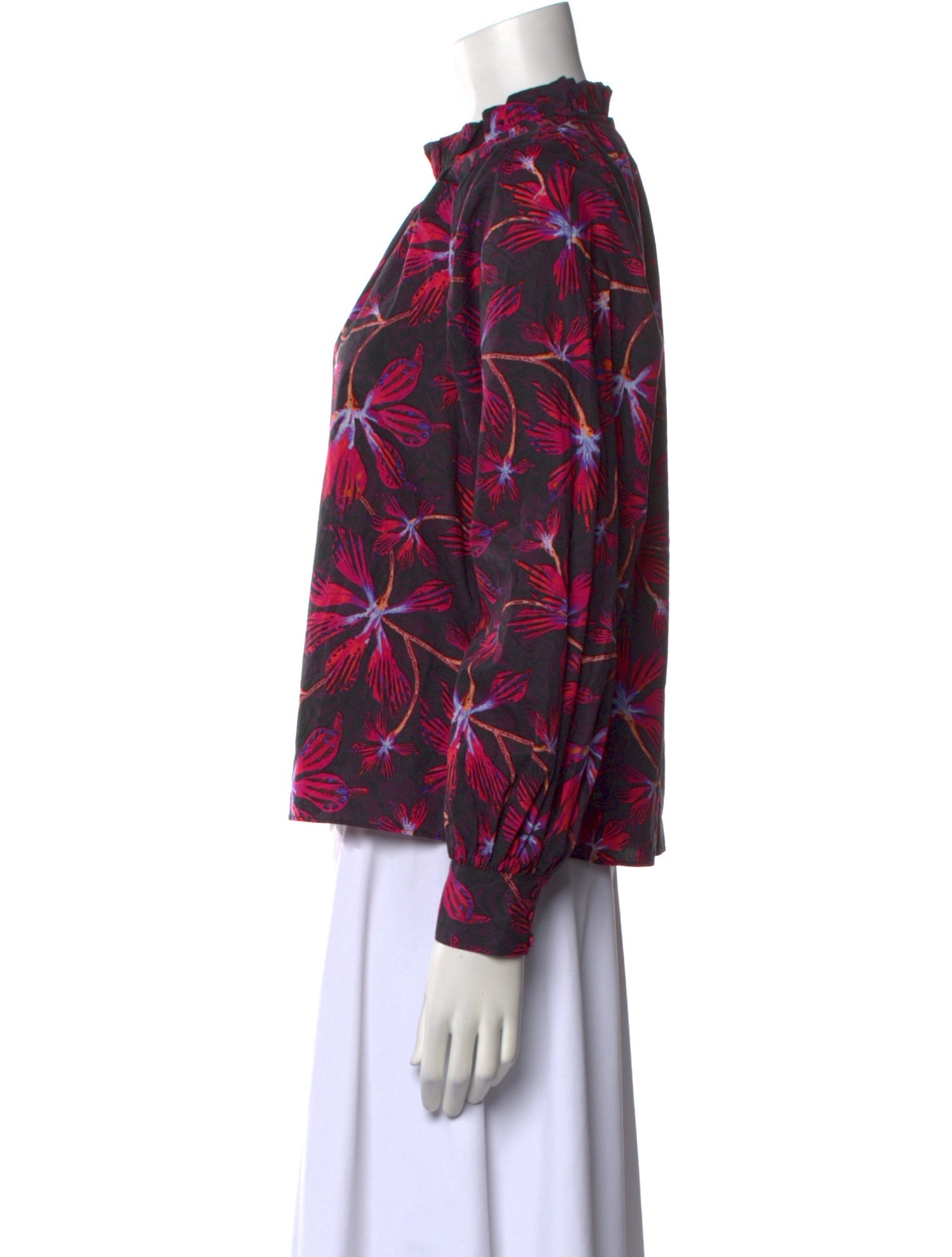 Ulla Johnson Floral Print Mock Neck Blouse