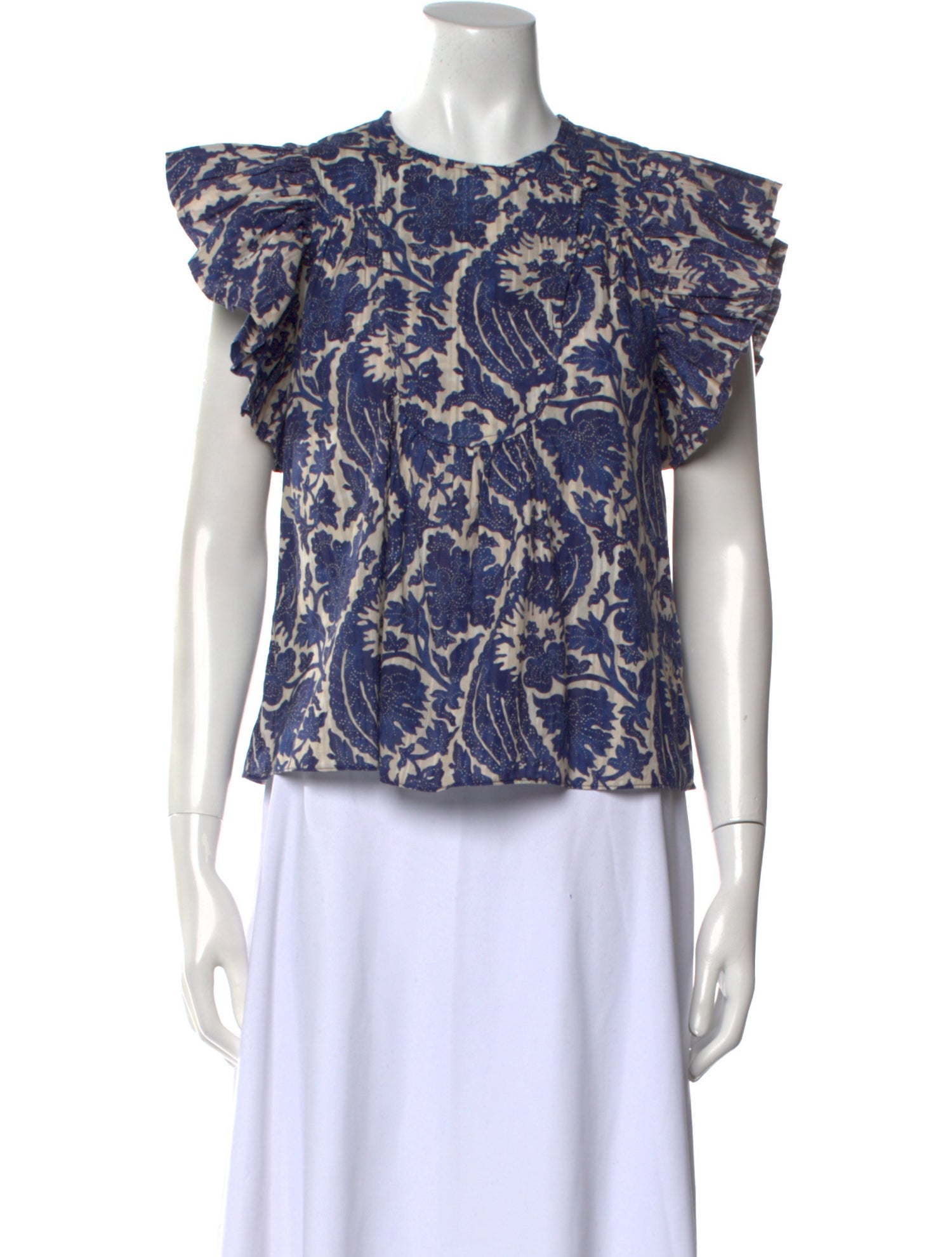 Ulla Johnson Printed Crew Neck Blouse