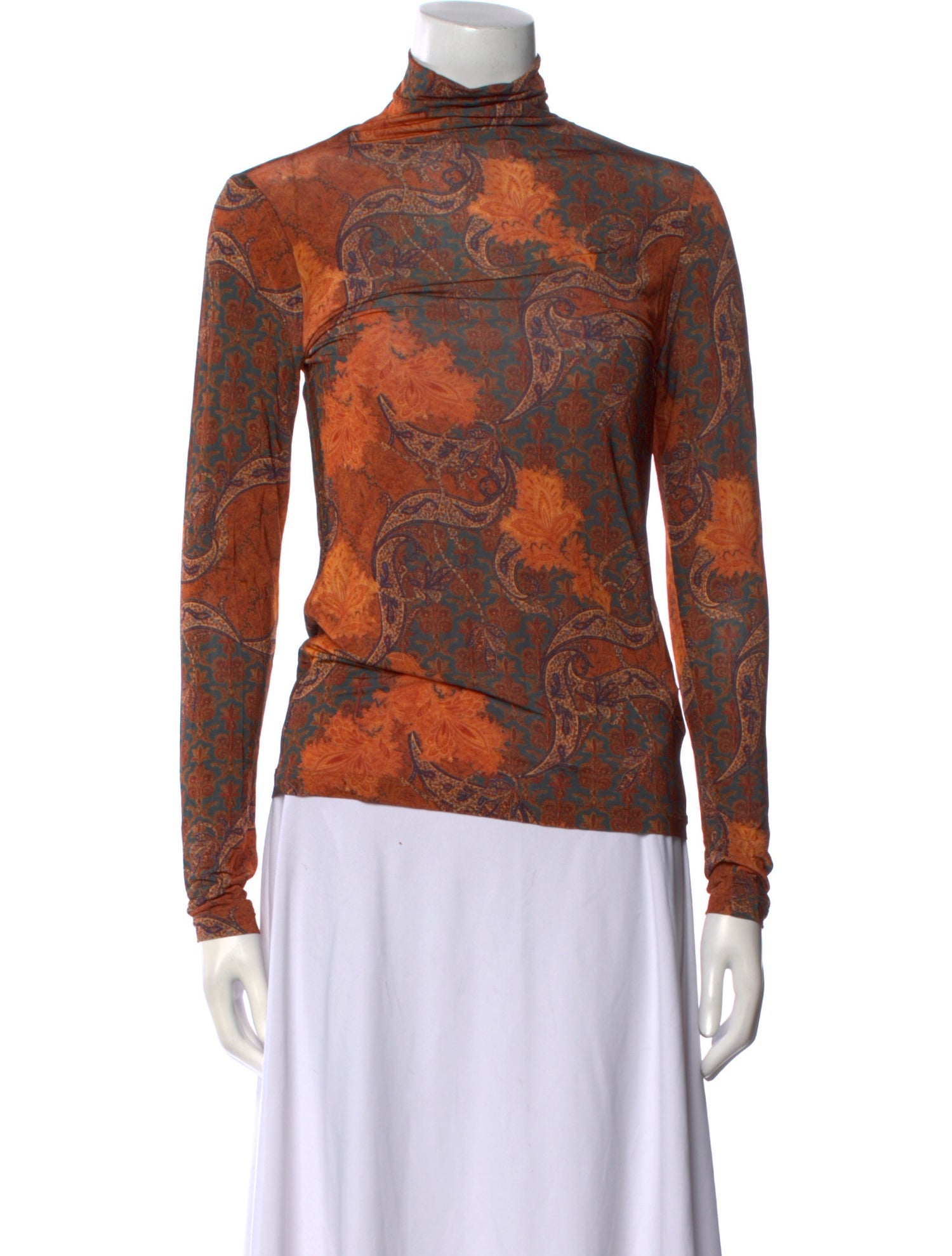 Ulla Johnson Paisley Print Turtleneck Top