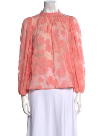 Ulla Johnson Floral Print Mock Neck Blouse