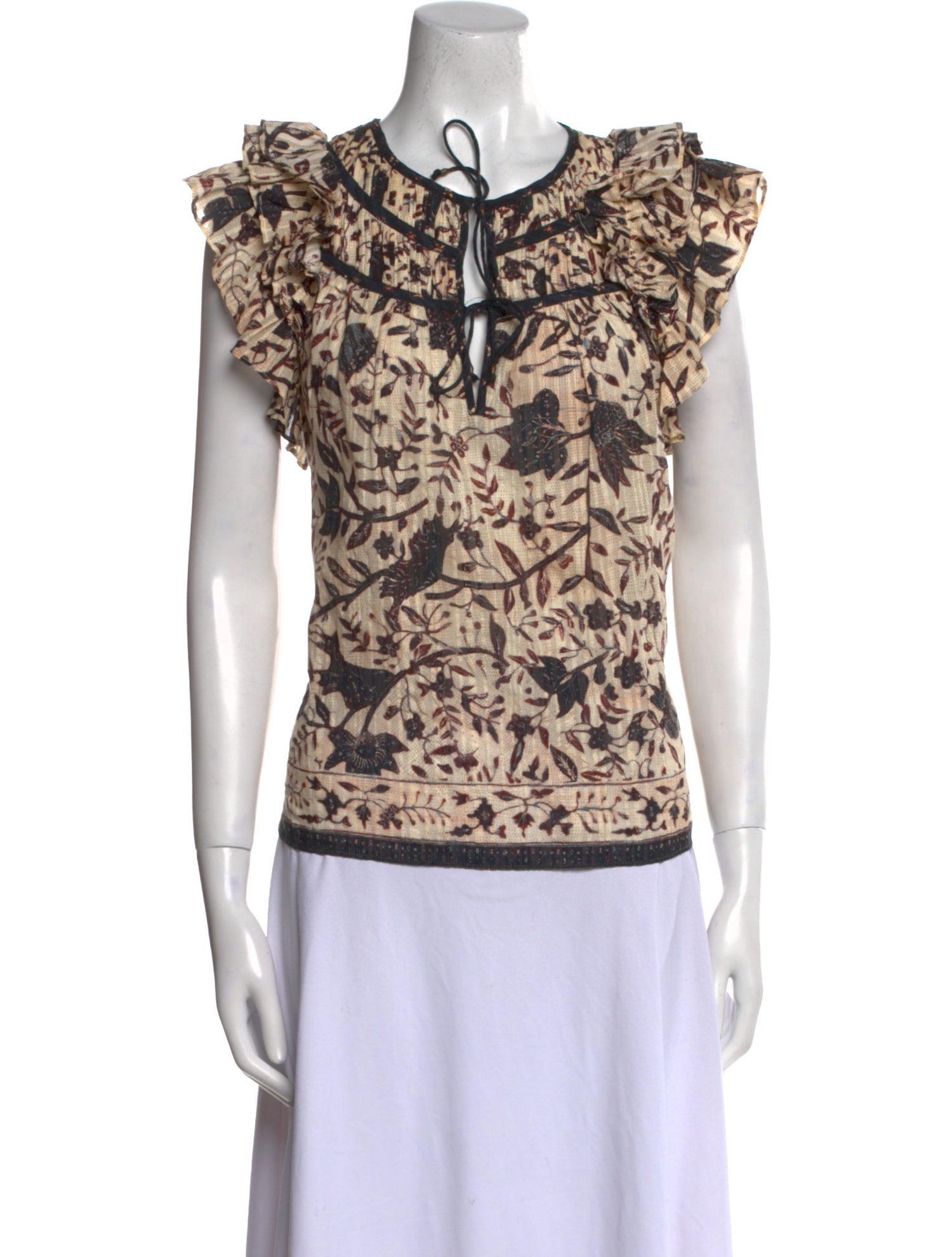 Ulla Johnson Printed V-Neck Top