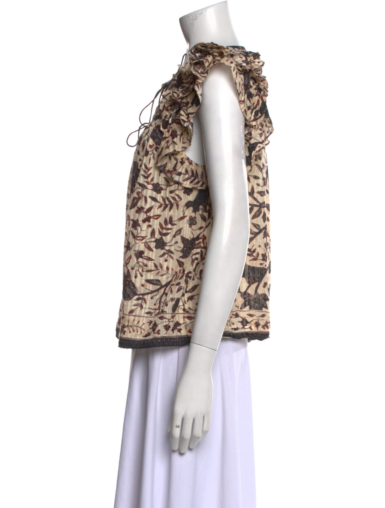 Ulla Johnson Printed V-Neck Top