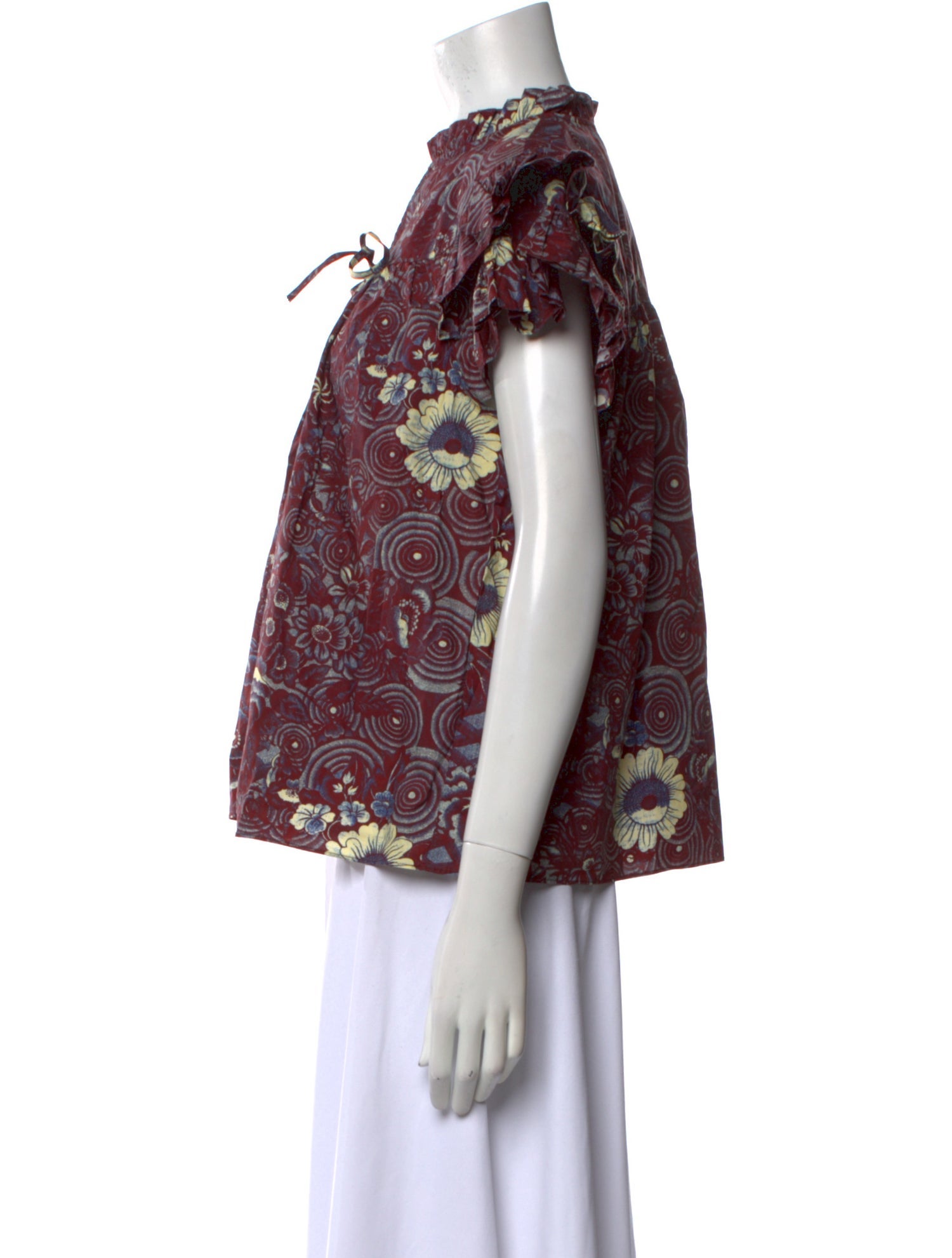 Ulla Johnson Floral Print V-Neck Blouse w/ Tags