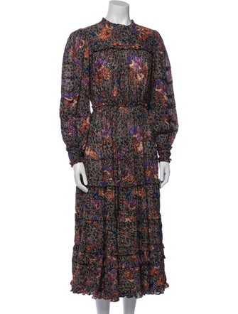 Ulla Johnson Floral Print Midi Length Dress