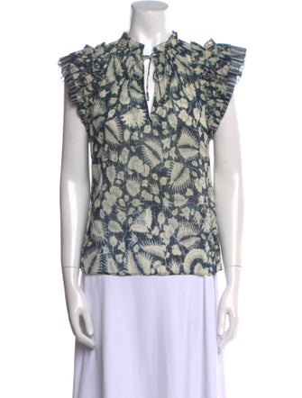 Ulla Johnson Printed V-Neck Blouse