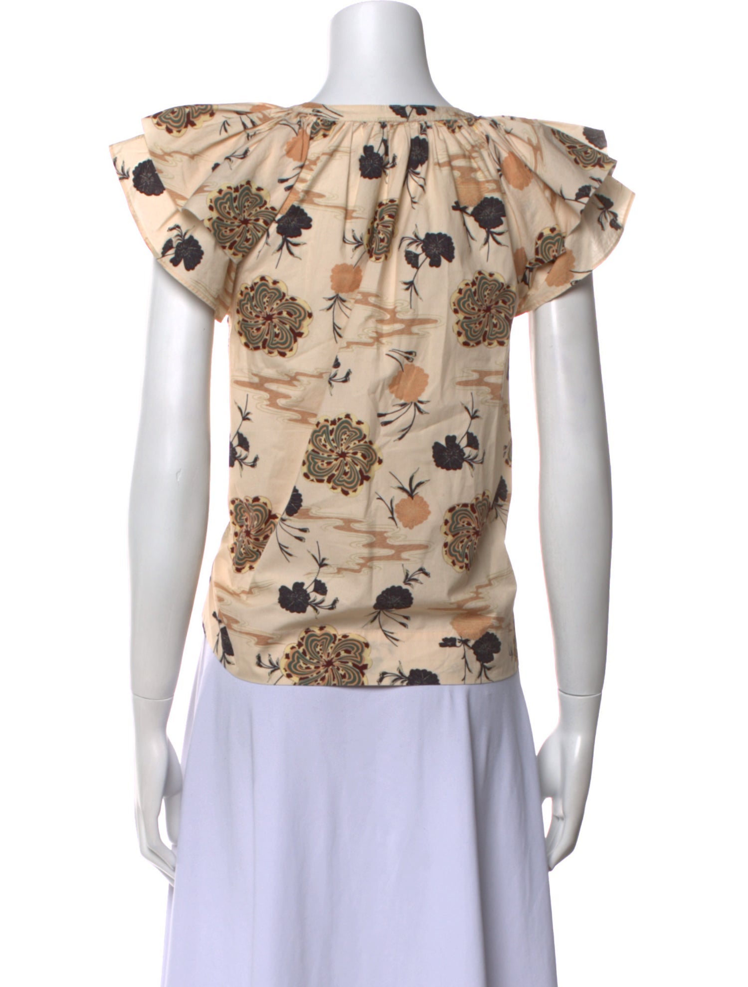 Ulla Johnson Floral Print V-Neck Top