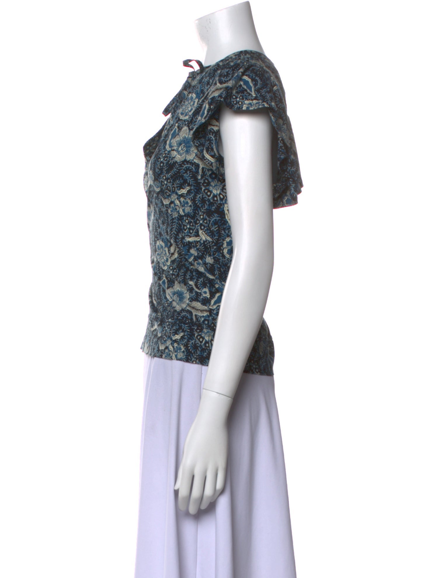 Ulla Johnson Printed V-Neck Top