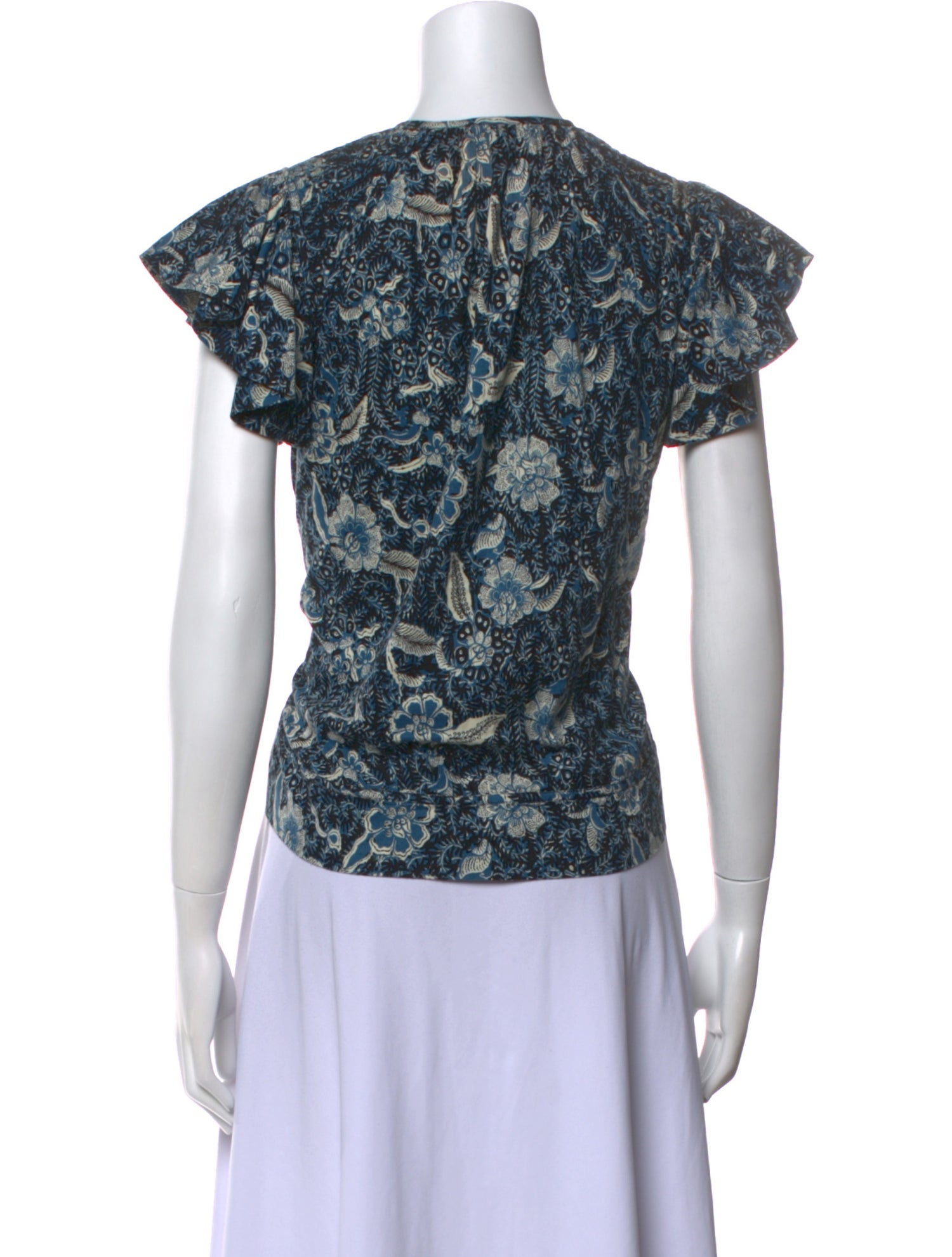 Ulla Johnson Printed V-Neck Top