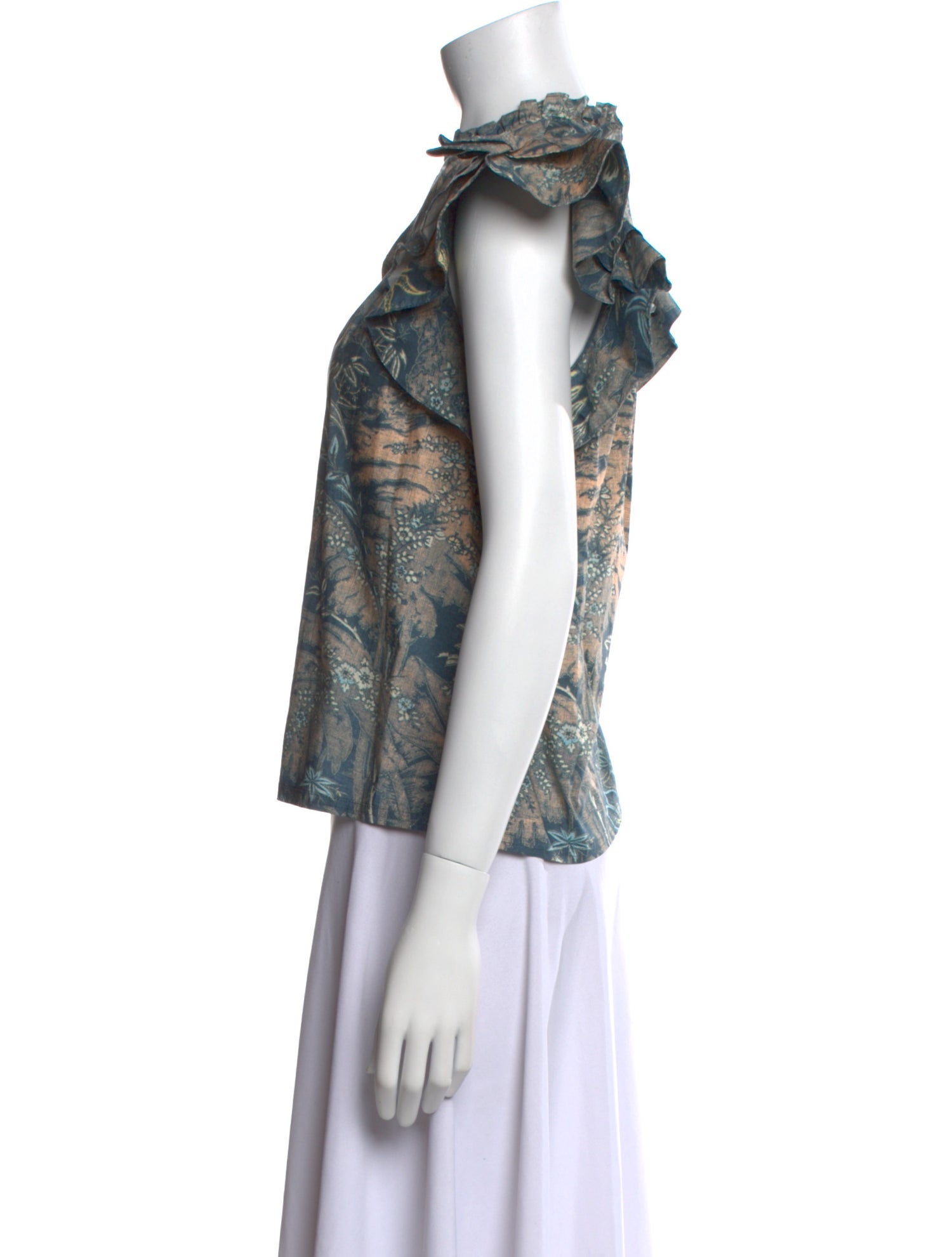 Ulla Johnson Printed V-Neck Top